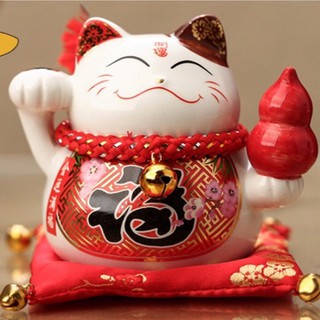 {Giá sập sàn}Mèo thần tài Maneki Neko trang trí taplo ô tô, bàn làm việc