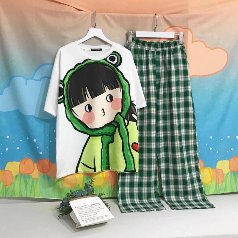 SET CARO ÁO + QUẦN HOẠT HÌNH