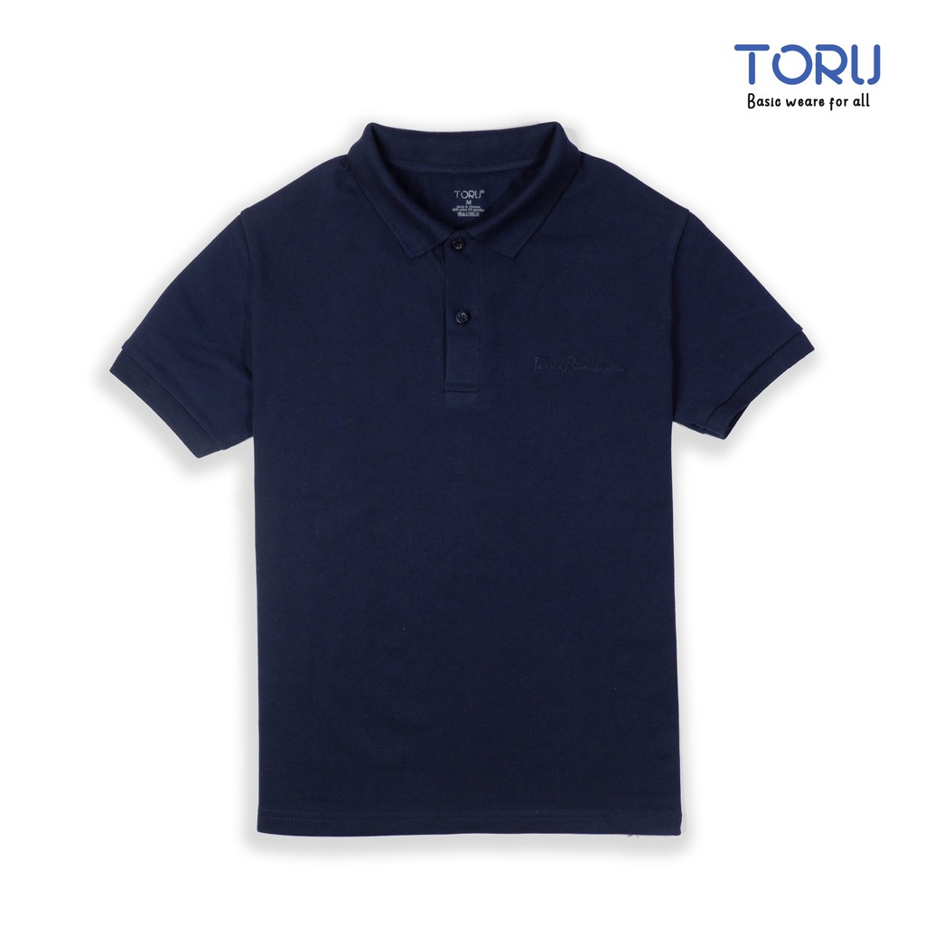 Áo Polo Nam TORU vải cá sấu Cotton xuất xịn- Thiết kế thêu logo thương hiệu trước ngực