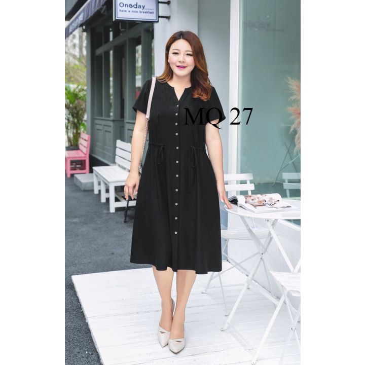 Đầm béo sơ mi vải mềm form đẹp MQ 27