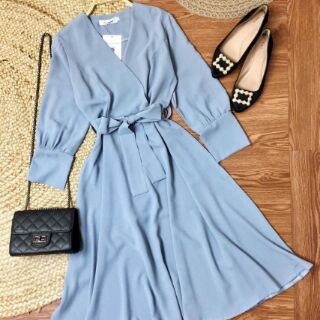 Đầm vạt chéo nơ eo. Hàng thiết kế. Chuyên sỉ