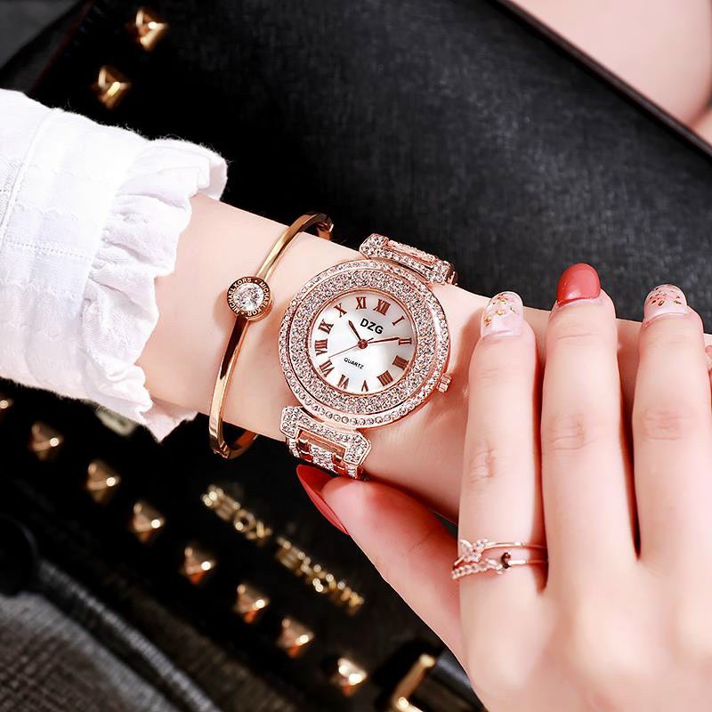 Đồng hồ thời trang nữ DZG mẫu cườm mới AB123