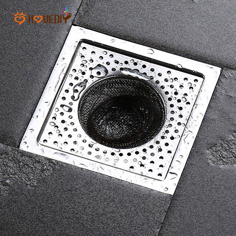 Lưới Lọc Rác Bằng Thép Không Gỉ Hình Vuông Chống Nghẹt Tóc Đa Năng Cho Nhà Bếp / Phòng Tắm / Bồn Rửa Ché