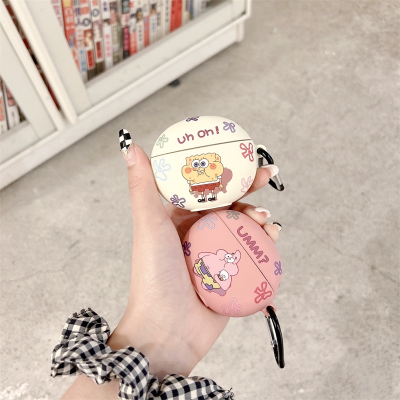 Vỏ Bọc Bảo Vệ Hộp Sạc Tai Nghe OPPO Enco Air 2 Mềm Hình Hoạt Hình SpongeBob Và Violent Bear