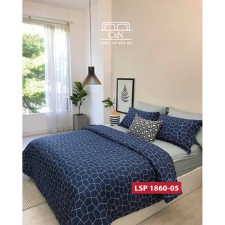 Bộ Chăn có vỏ mền vải Lụa cotton satin