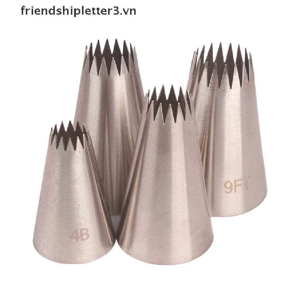Set 4 Đuôi Bắt Bông Kem Trang Trí Bánh Bằng Thép Không Gỉ