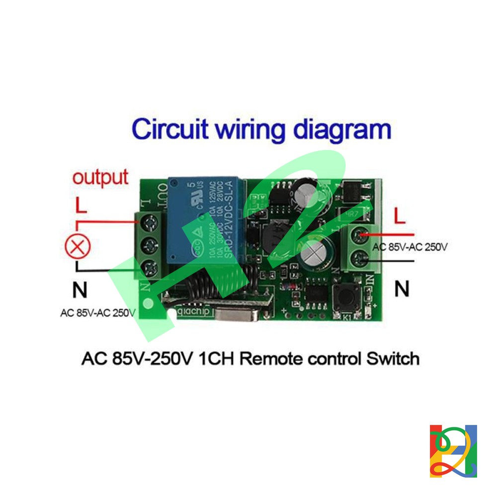 Bộ công tắc RF 10A, AC85V-250V điều khiển từ xa công suất 2200W, RF 433 MHz học lệnh 3 chế độ