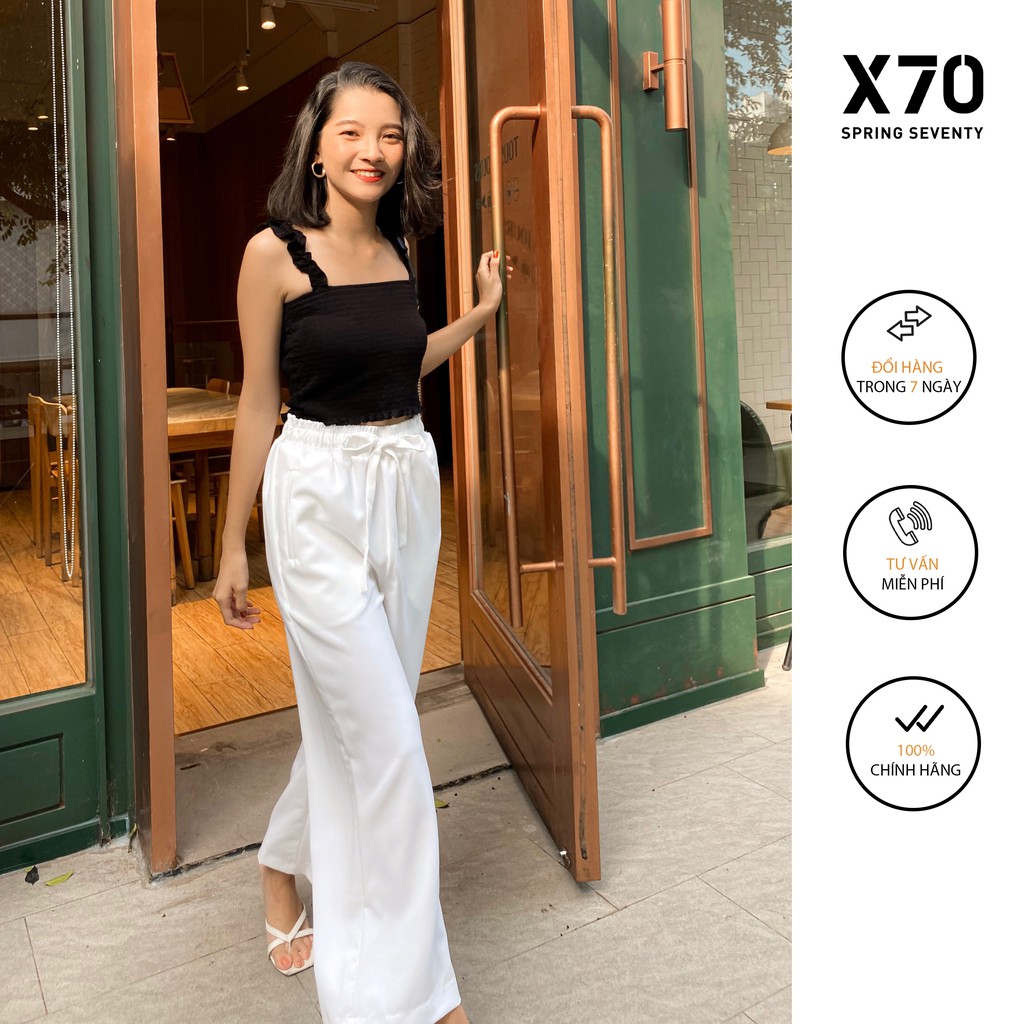 Quần Vải Nữ Ống Rộng Thiết Kế Lưng Thun Thời Trang X70 - 05470005
