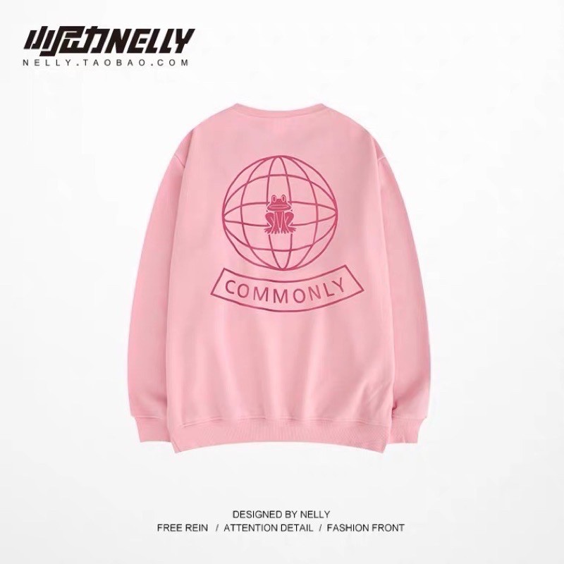 Áo sweater nỉ bông Nelly dáng unisex form rộng COMMONLY 24 50