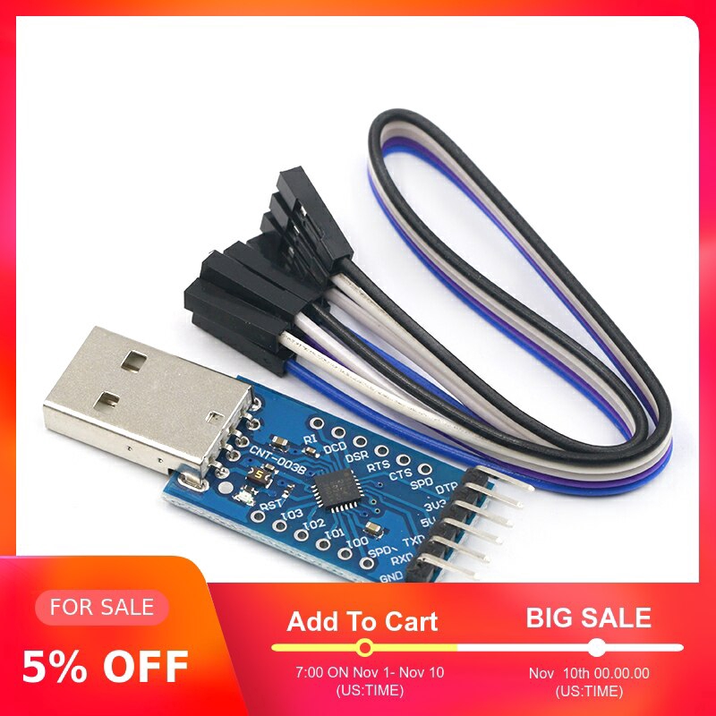 Mô Đun Chuyển Đổi Usb 2.0 Sang Ttl Uart 6pin Cp2104 Stc Prgmr Cp2102 Kèm Dây Cáp