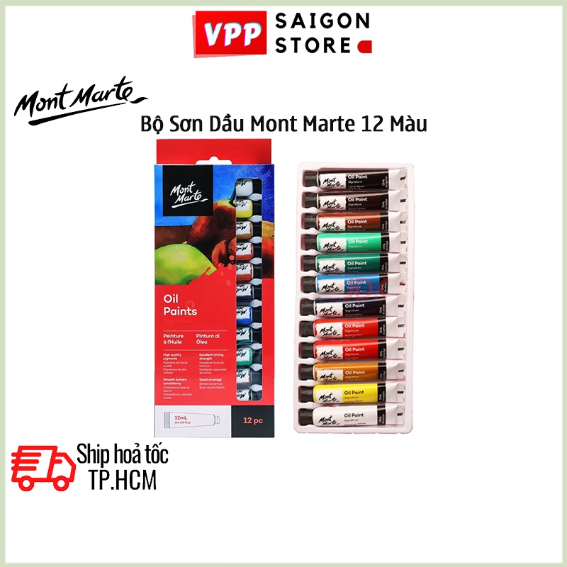 Bộ Sơn Dầu Mont Marte 12 Màu x 12ml - Oil Paints Signature - PMHS0025