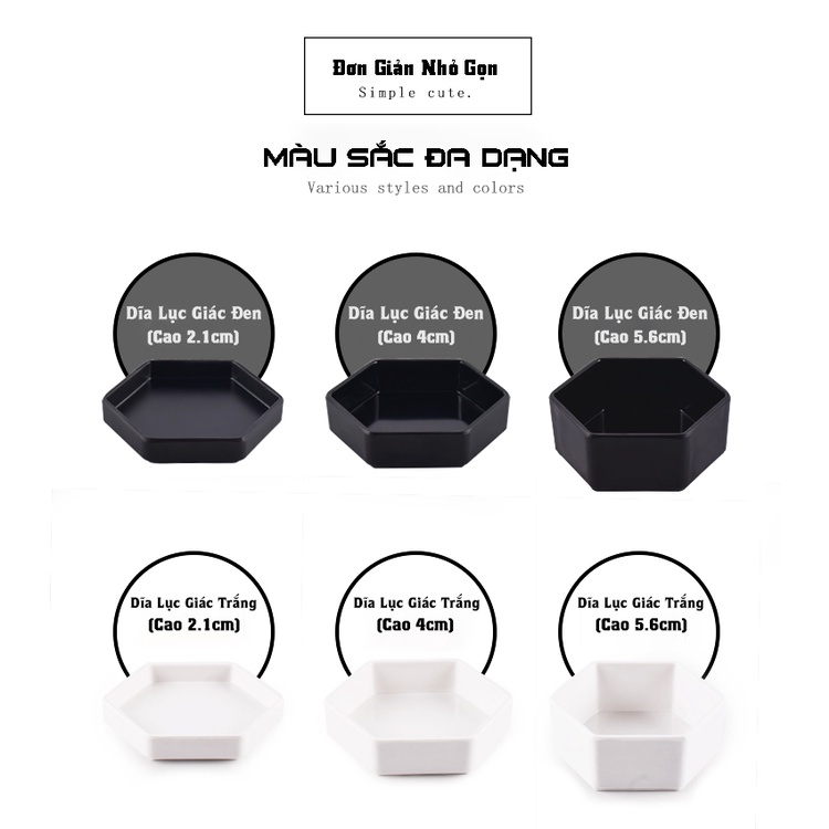 Dĩa lục giác đựng topping melamine cao cấp nhập khẩu