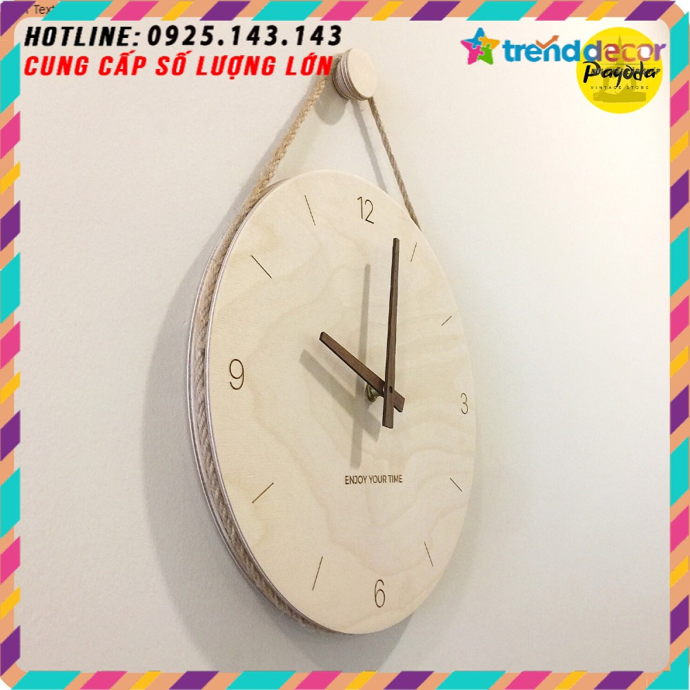 Đồng hồ treo tường phong cách châu Âu đường kính 35cm kim trôi trang trí decor nhà và quán cafe hiện đại