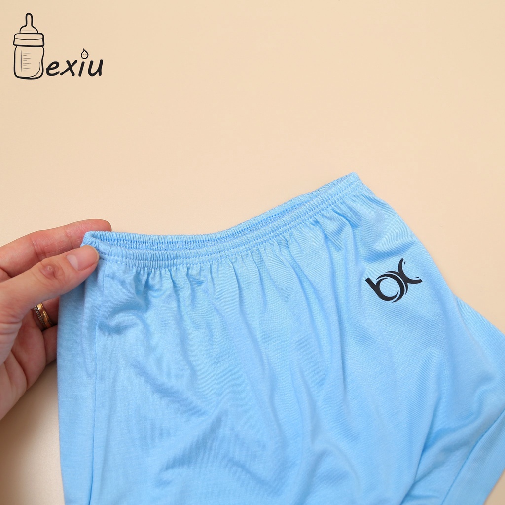 Combo 2 quần ngắn đáy ngang mặc tã cho bé cotton lạnh cao cấp Bexiu