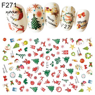 Sticker dán móng họa tiết cây thông noel ông già noel trang trí móng nghệ thuật