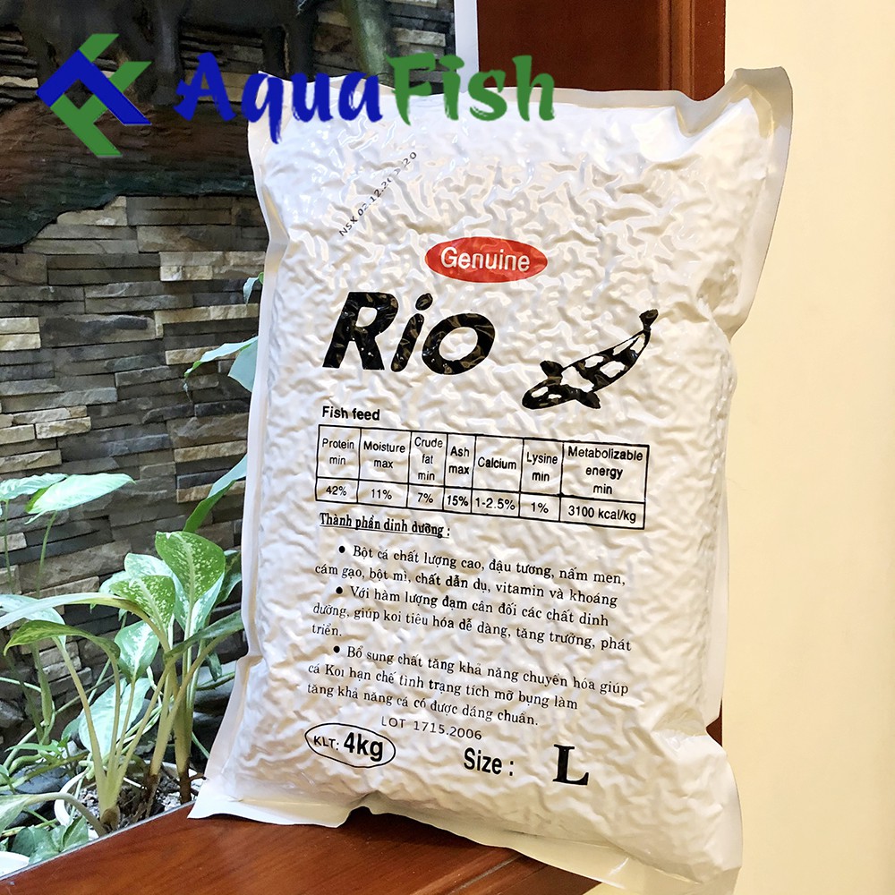 Thức Ăn Cho Cá Koi Rio bao 4kg - tránh xệ bụng cá