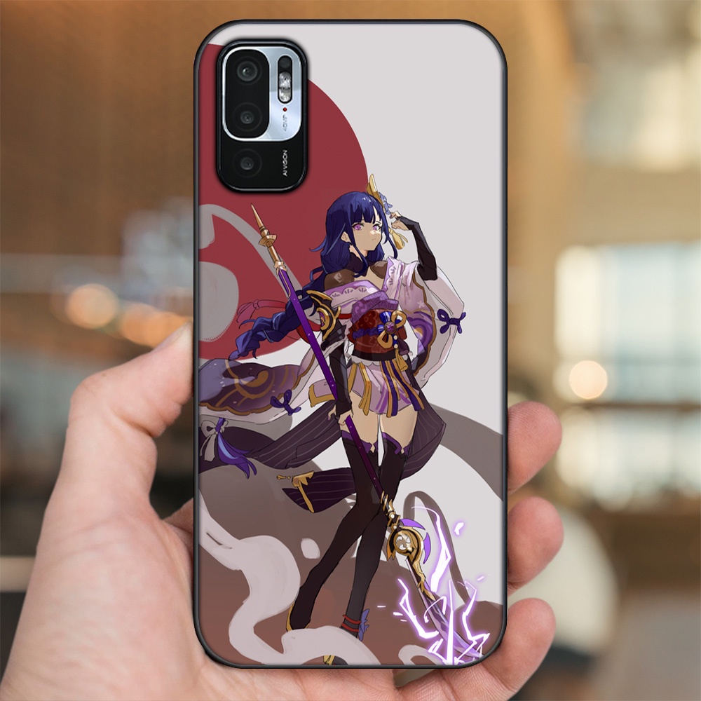 Ốp lưng Xiaomi Redmi Note 10 5G viền đen in hình Raiden Shogun Genshin Impact