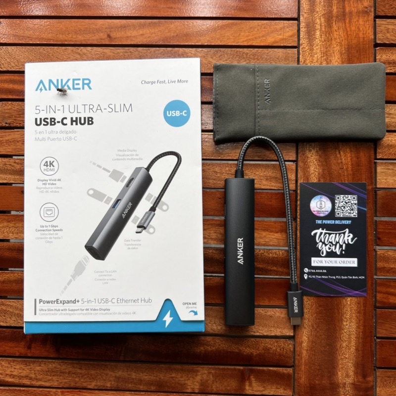 Bộ HUB chuyển đổi Type C Anker 533 PowerExpand+ 5 in 1 A8338 ,HDMI, RJ45 , USB 3.0*3