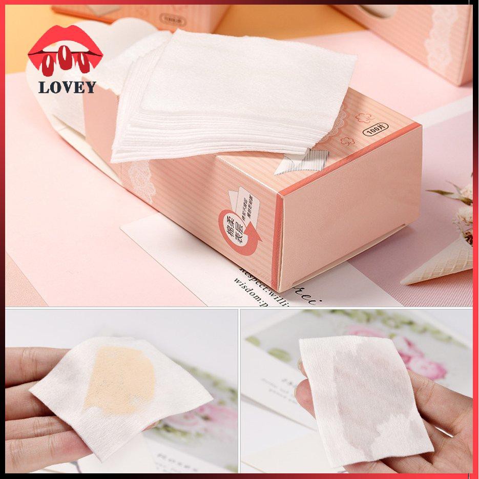 [Hàng mới về] Hộp 100 Miếng Bông Tẩy Trang Chất Liệu Cotton Tự Nhiên Cho Nữ