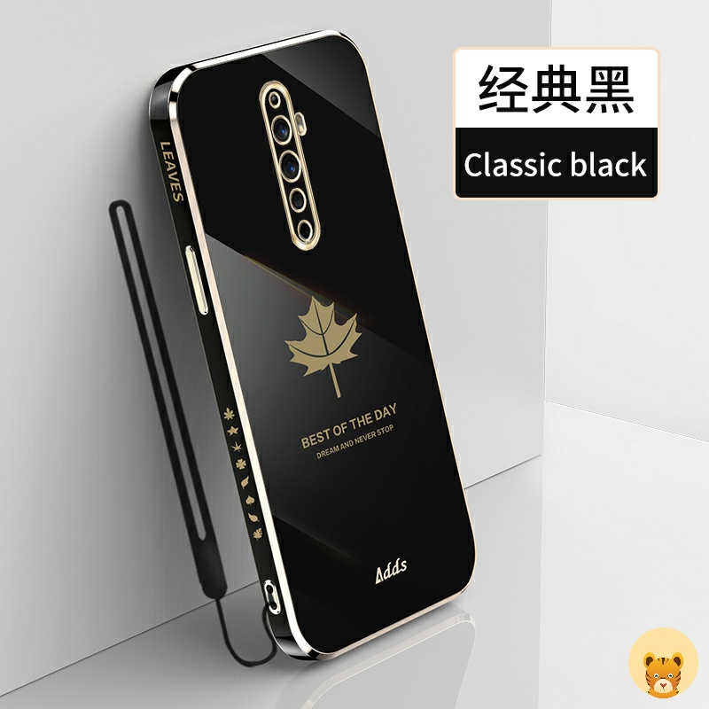 Ốp Điện Thoại Viền Thẳng Mềm Mịn Kèm Dây Đeo Cho Oppo Reno 2 Reno 2F 2Z Reno
