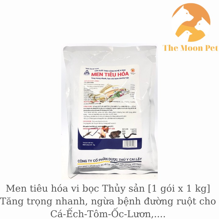 Men tiêu hóa vi bọc Thủy sản [1 gói x 1 kg] Tăng trọng nhanh, ngừa bệnh đường ruột cho Cá-Ếch-Tôm-Ốc-Lươn,....