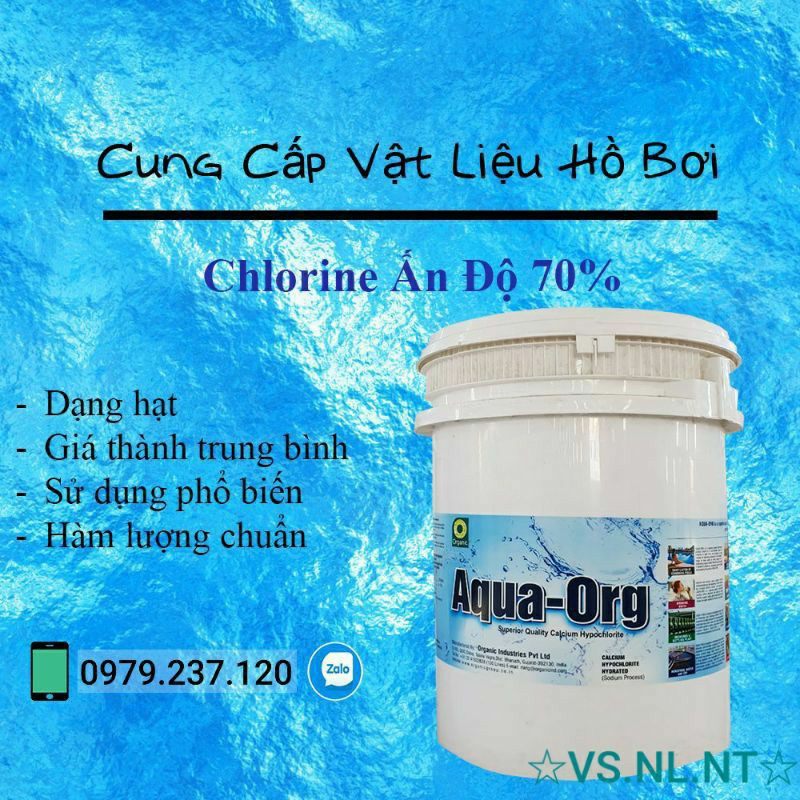 1kg- Clo Ấn Độ 70% Xử Lý Nước, Hồ Bơi,khử trùng nước sinh hoạt  # gói 1kg