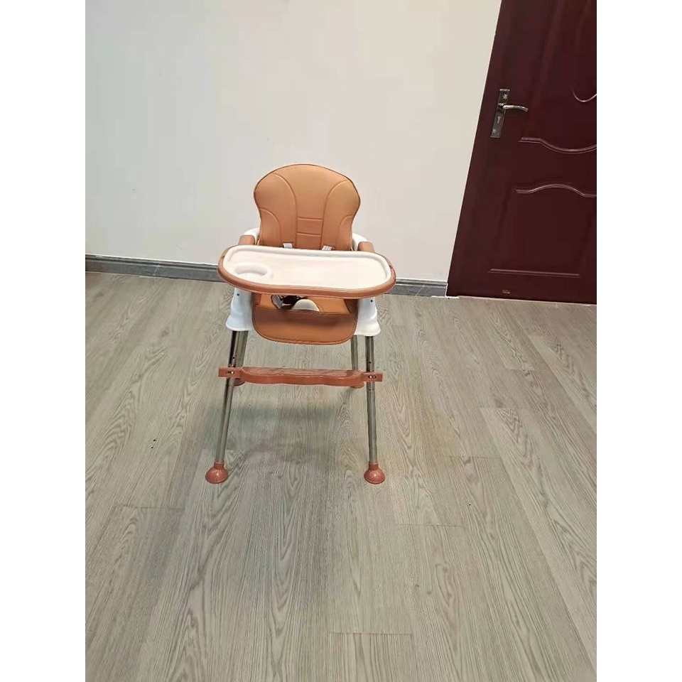 Ghế ăn dặm gấp gọn cho bé điều chỉnh chiều cao kèm đệm lót và bánh xe
