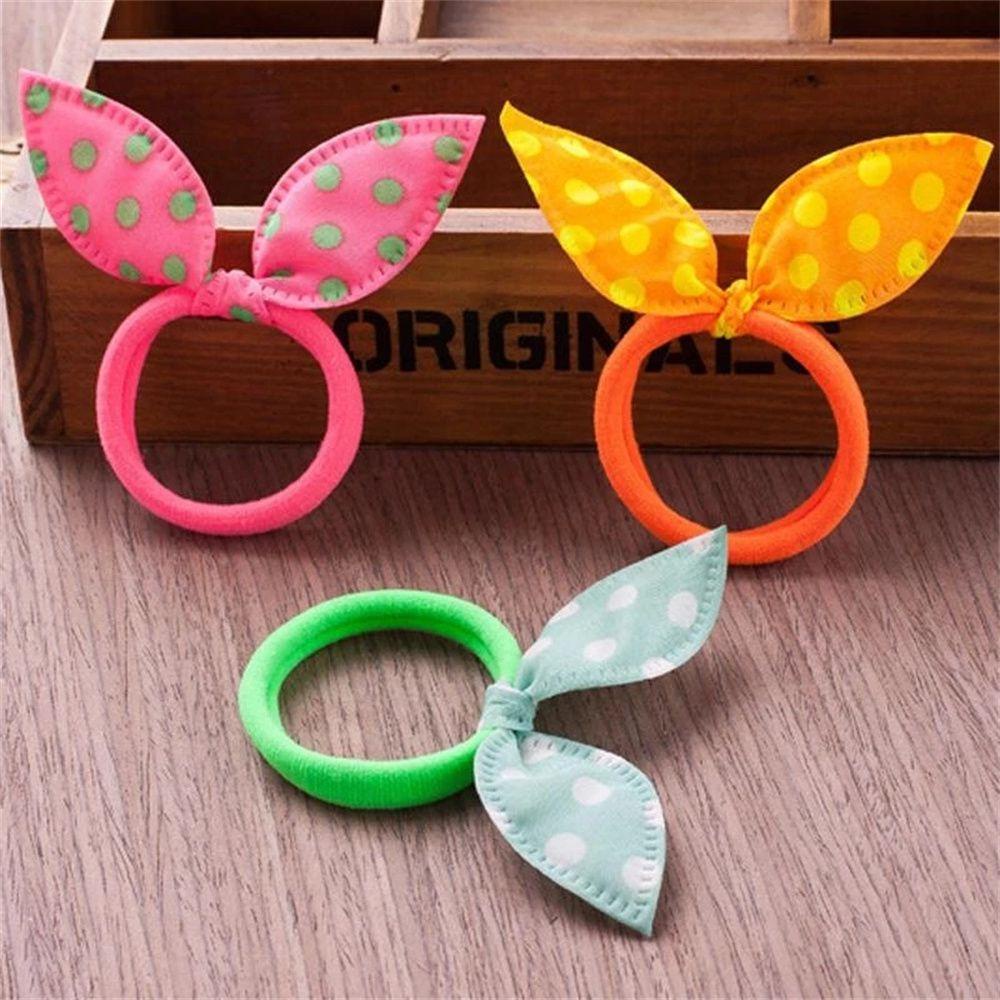 Set 10 Dây Cột Tóc Đuôi Ngựa Co Giãn Màu Sắc Ngẫu Nhiên