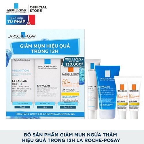 Bộ sản phẩm giảm mụn ngừa thâm siêu hiệu quả trong 12h La Roche-Posay
