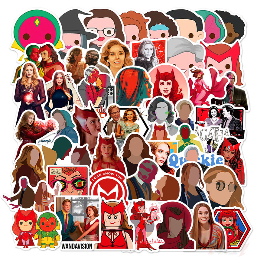 ❉ Wanda Vision Series 02 - Marvel Avengers Superhero TV Shows Vision Scarlet Witch Stickers ❉ 50Pcs/Set Fashion DIY Decals Doodle Stickers
