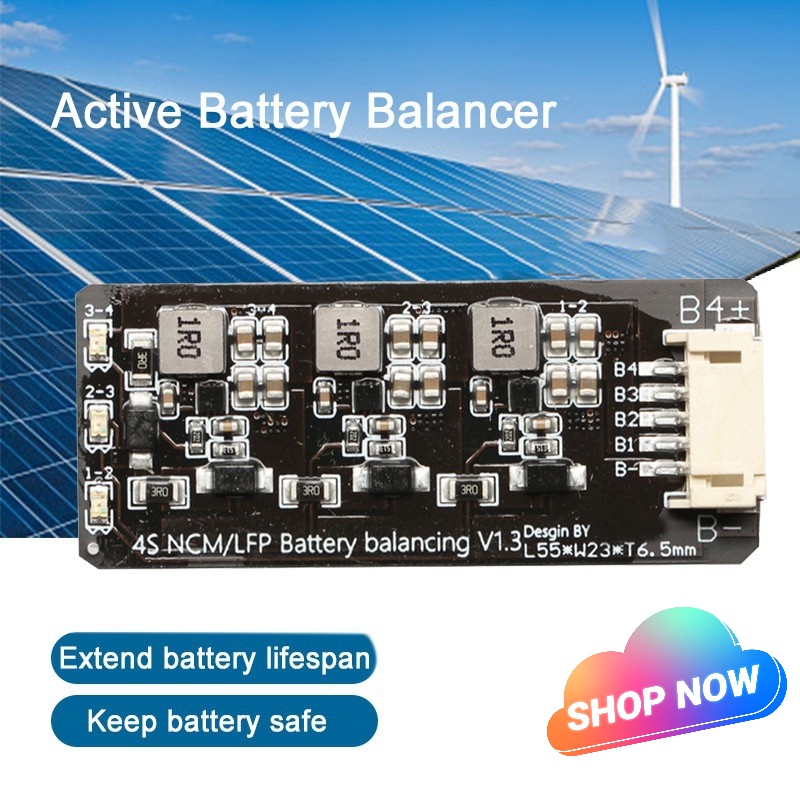 Bảng Mạch Cân Bằng Năng Lượng Pin Lipo Lifepo4 LFP 4S BMS 1.2A