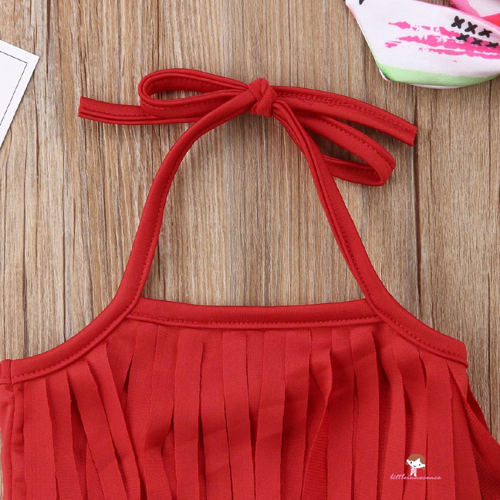❤XZQ-Summer Newborn Baby Girl Tassel Bikini Suit Swimwear Fruits Outfits Set Clothes