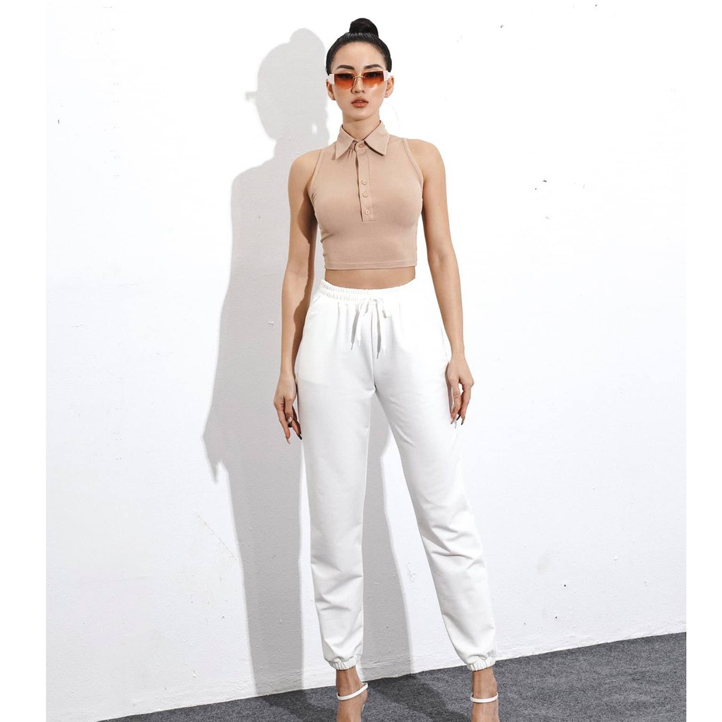 Áo Ba Lỗ Cổ Đức Croptop Busy Thun Gân Chun Co Giãn Ôm Sát BL6C