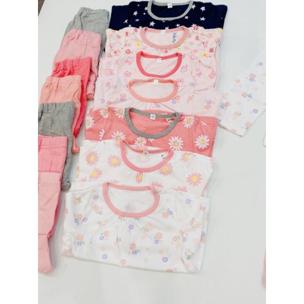 Bộ cotton bé gái xuất Nhật