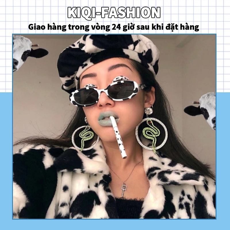 Kính mát gọng oval phong cách retro thời trang cho nữ