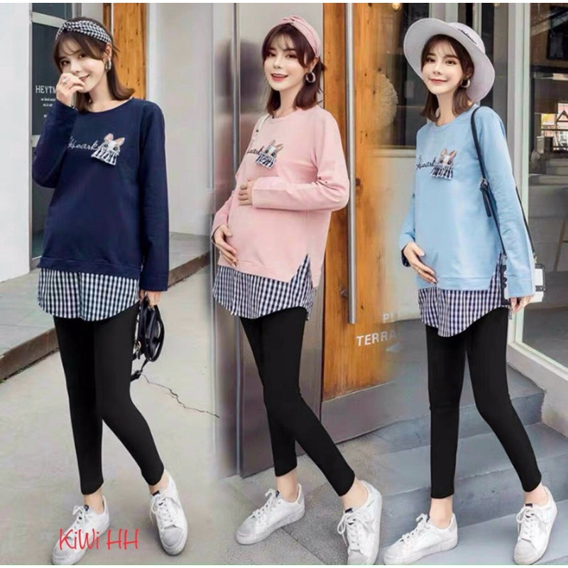 Áo Bầu Nỉ Da Cá Thêu Chuột Xinh Xinh