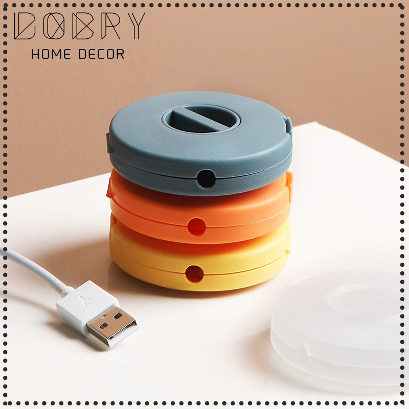 Hộp lưu trữ Cáp dữ liệu, dây USB, dây sạc, dây tai nghe..., có nắp xoay và có thể cuộn vào được, nhiều màu sắc