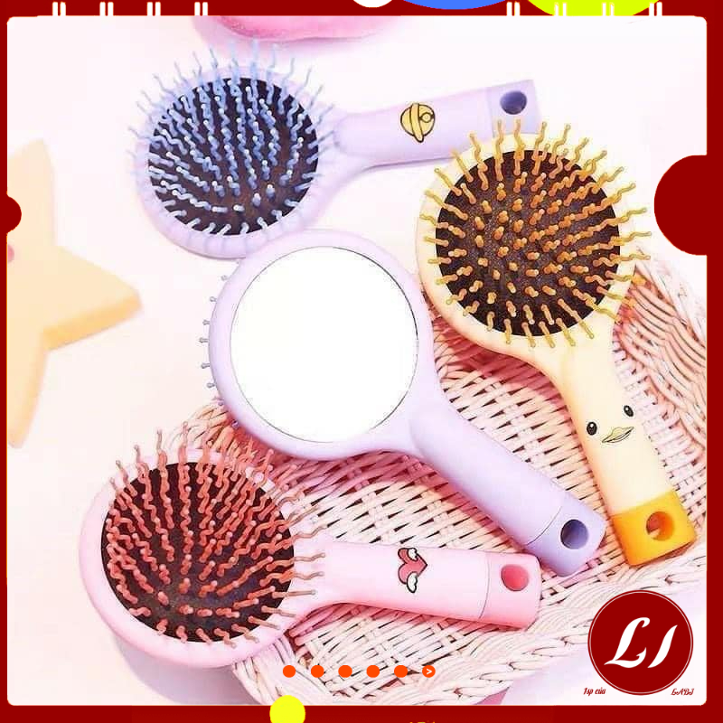 LƯỢC KÈM GƯƠNG MINI- 1 chiếc (Kích thước: 7,5 x 15 cm) - labi