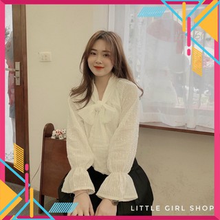 Sơ mi cổ nơ 2 lớp, Áo sơ mi nữ
