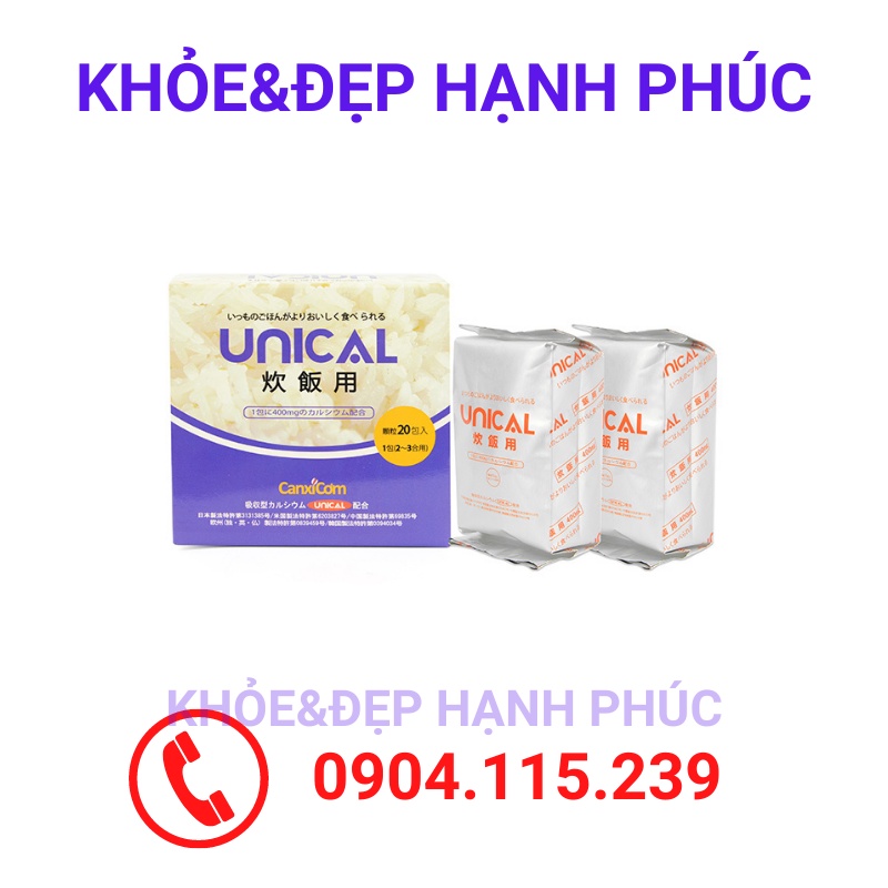 Canxi cơm Unical For Rice Nhật Bản - Hỗ trợ bổ sung canxi cho xương chắc khỏe – 20 gói/hộp