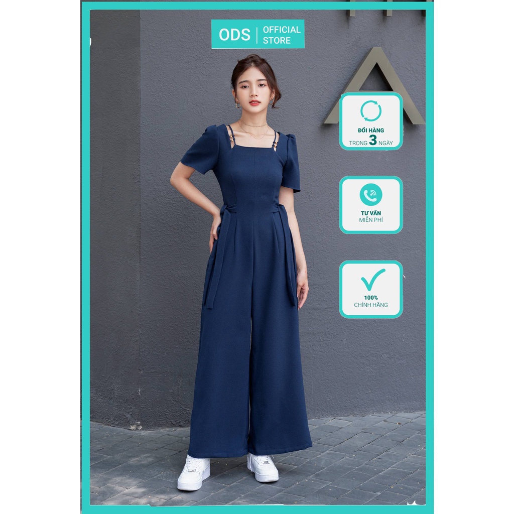 Jumpsuit ODS cổ vuông phối 2 dây, tay ngắn [ZO3]