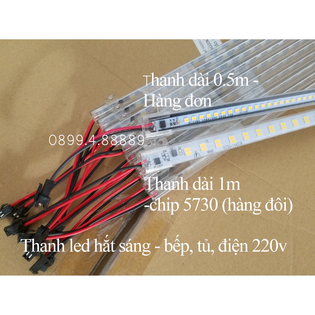 Đèn LED thanh hắt tường , trần , tủ bếp , kệ trưng bày trang trí ánh sáng trắng , vàng công suất 10w ,điện 220v , tiết k