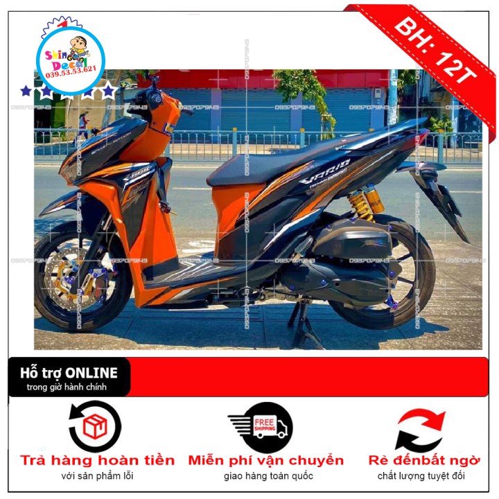 Tem xe Click vario 150 cam đen