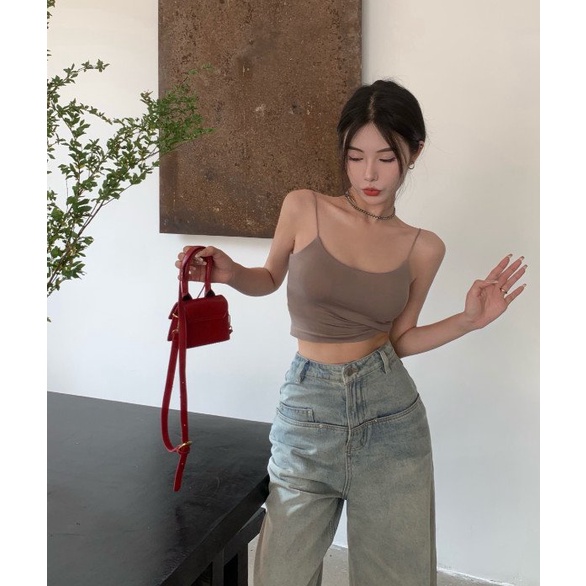 Áo Lót Ngực Bra Hai Dây Chất Cotton Mềm Mại Co Dãn Thoải Mái DAN L&amp;U 1961