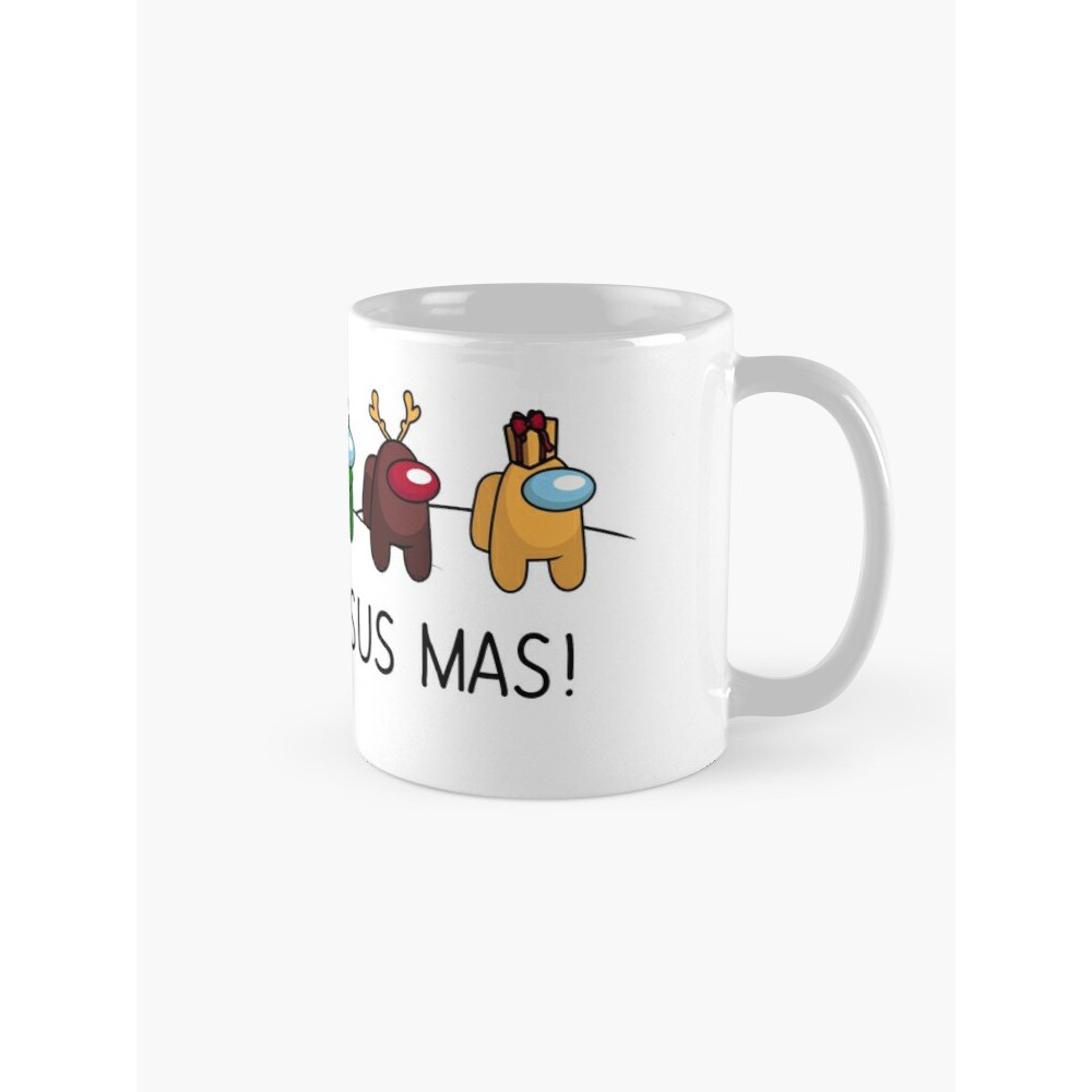 Cốc sứ uống trà cà phê in hình Among us game cùng giáng sinh Mery Christmas nhiều mẫu