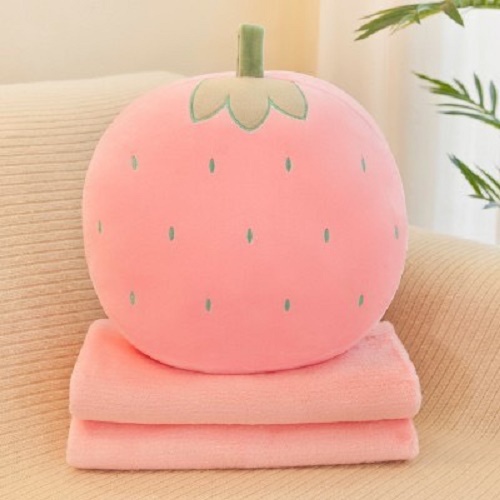 Bộ Chăn Gối Văn Phòng 3in1 Hizun Tiện Lợi Hình Hoa Quả Tròn Có Ủ Tay