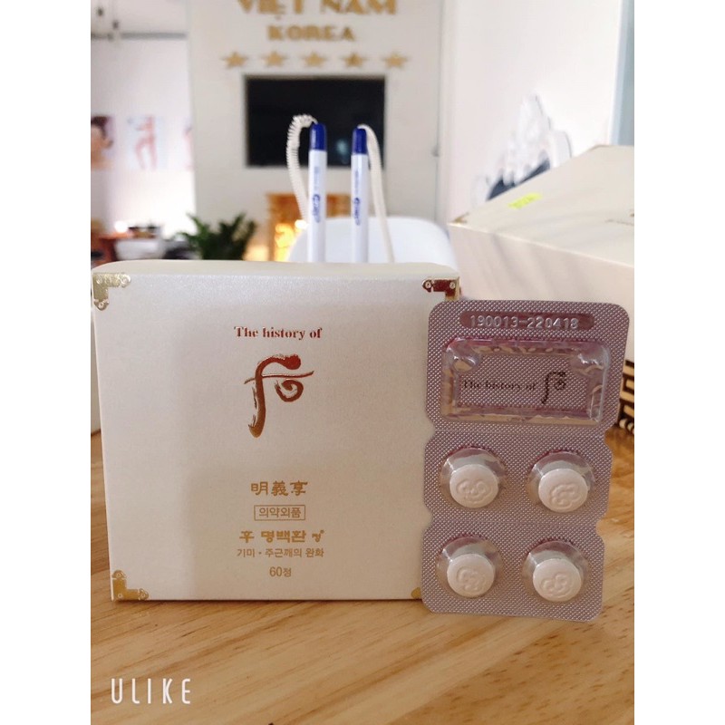 Viên uống trắng da whoo( hộp 120viên)
