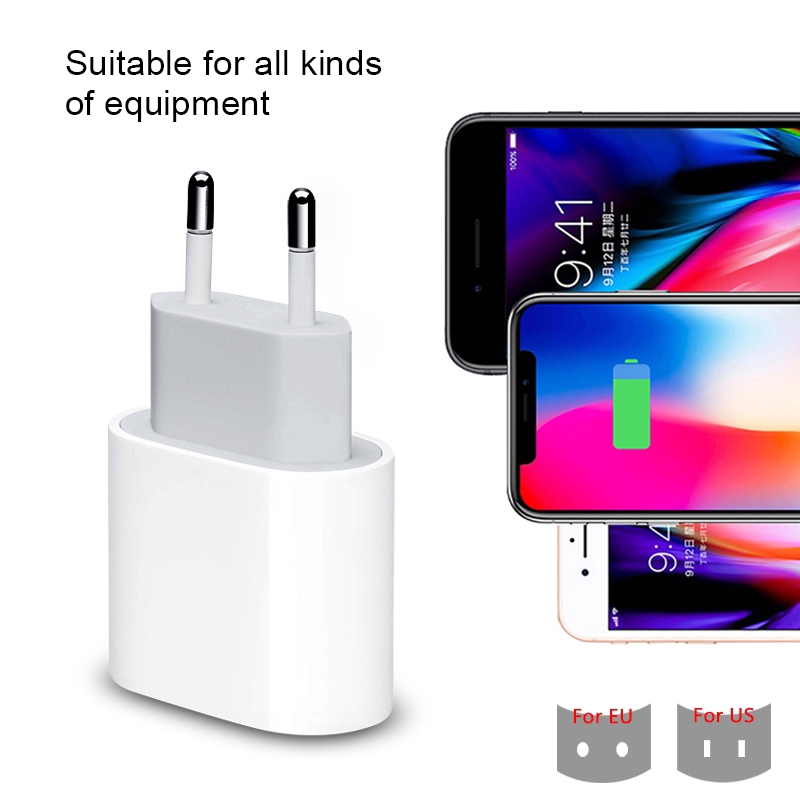 18W PD Phone Charger For iPhone 11 Pro XS Max 6 Type C Fast Charging Power EU US Plug iPhone Charger Củ Sạc Nhanh B'