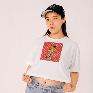 Áo Croptop FreeSize In Hình LV Gấu T.e.d.dy cổ tròn 100% Cotton cao cấp vải dày mịn không xù lông