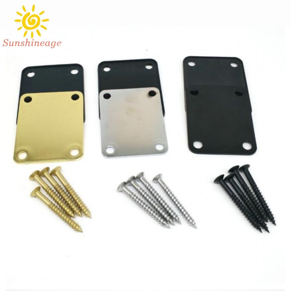 SUNAGE- ~Electric Guitar Neck Joint Plate Backing Black Connect Plate Practical【SUNAGE-HOT Fashion】